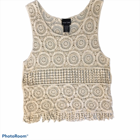 Boho Cream Crochet Tank Top Festival - Picture 3 of 14